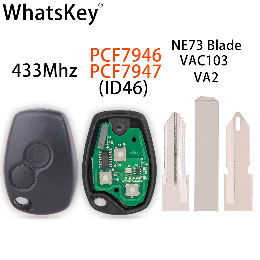 Whatsapkey Автомобильный Дистанционный ключ подходит для Renault Megane Modus Clio Logan Kangoo Sandero