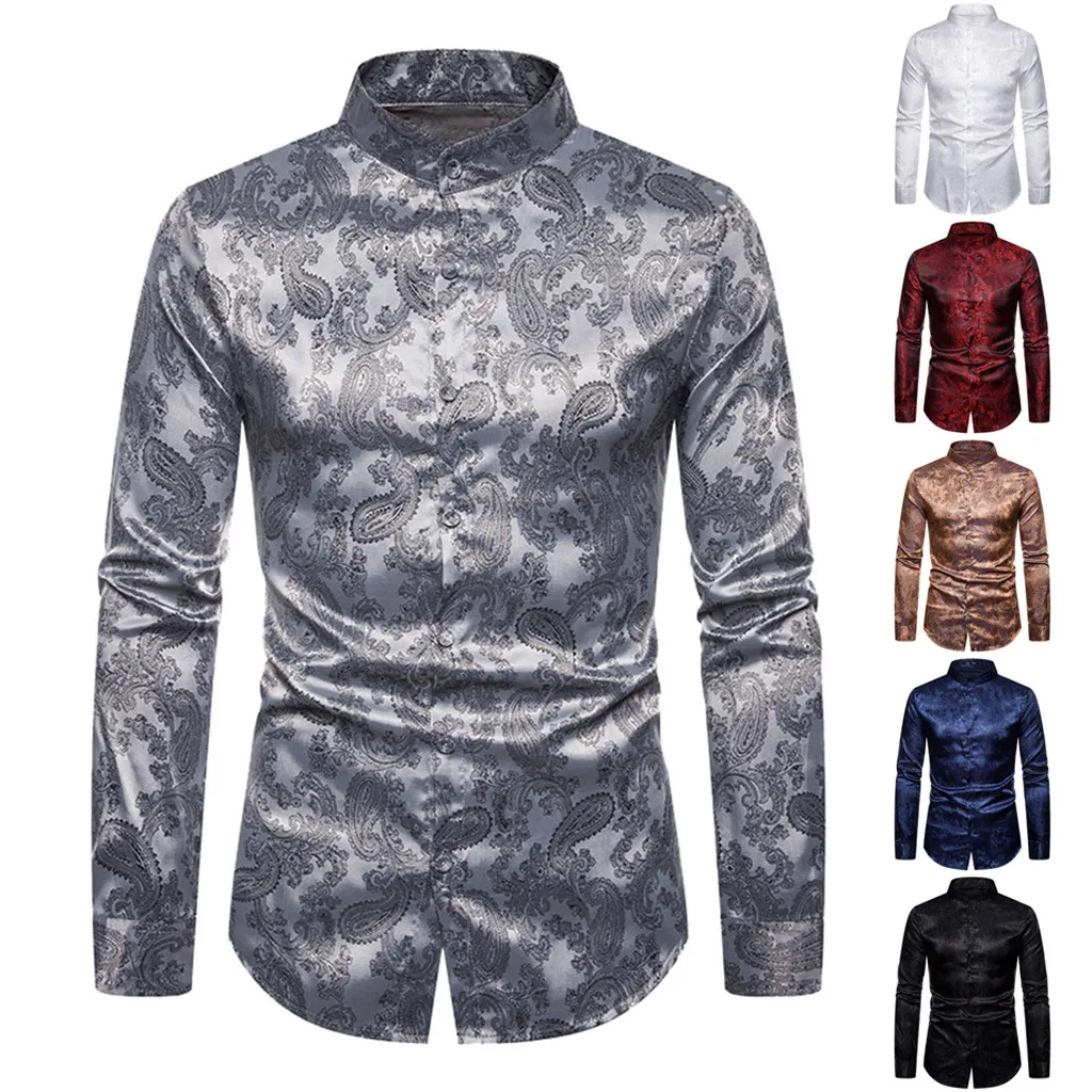 2019 модная индивидуальная мужская повседневная бархатная деловая блуза с