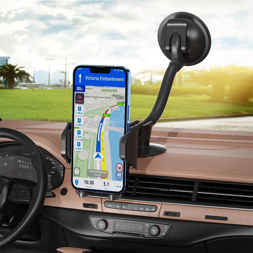 car phone mount long arm suction cup phone holder for car dashboard windshield cell phone holder for iphone xs xiaomi samsung free global shipping