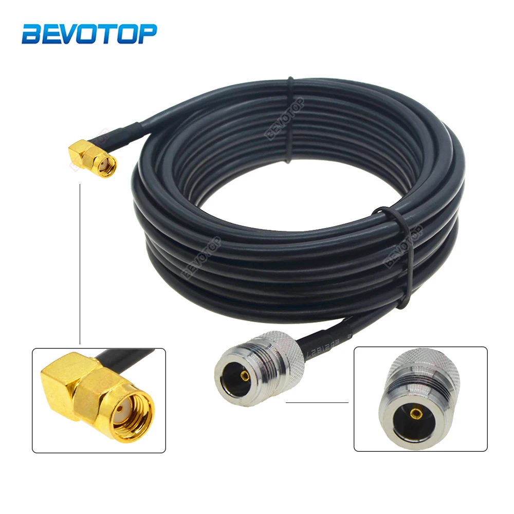 

N Female Jack to RP SMA Male 90 Degree RF Connector RG58 Low Loss Extension Cable Pigtail for 3G,4G,5G,WiFi,Walkie Talkies