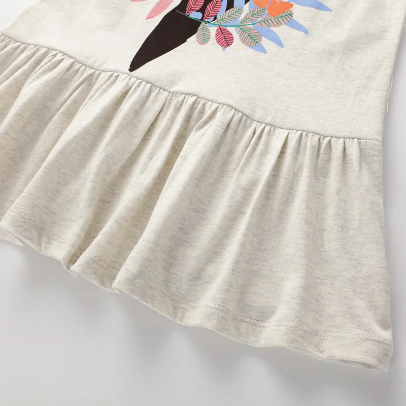 

Jumping meters Summer New Girls' Dress 2-7 Years Old Children's Skirt A-line Skirt Ins Animal Print Dress 6264