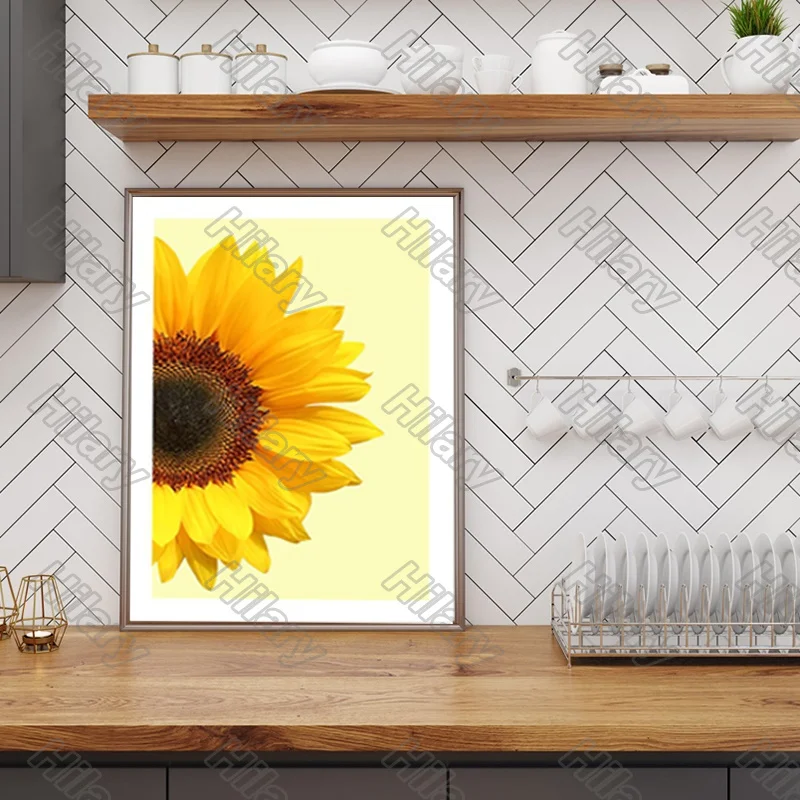 

Poster Sunflower Sunshine Sculpture Plant Canvas Painting Wall Art Nature Home Decoration for Living Room and Bedroom Frameless