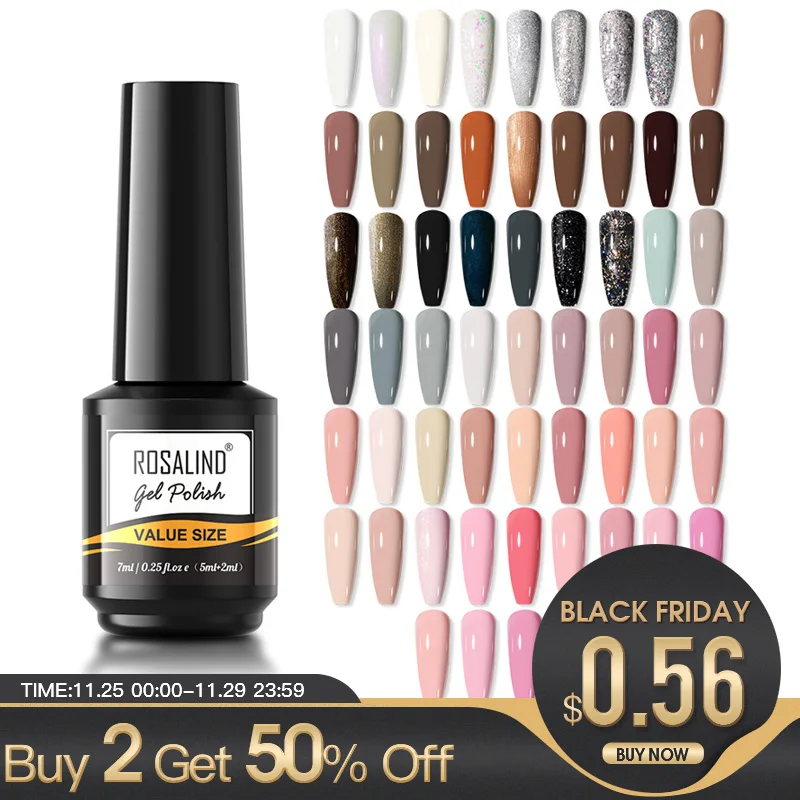

ROSALIND Gel Nail Polish Winter Color Gel Varnishes All For Manicure Nails Art Soak Off Base Top Coat Semi Permanent Gel Polish
