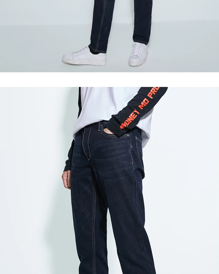 JackJones мужские зимние хлопковые Стрейчевые джинсы, теплые джинсовые штаны, мужская одежда 219332587