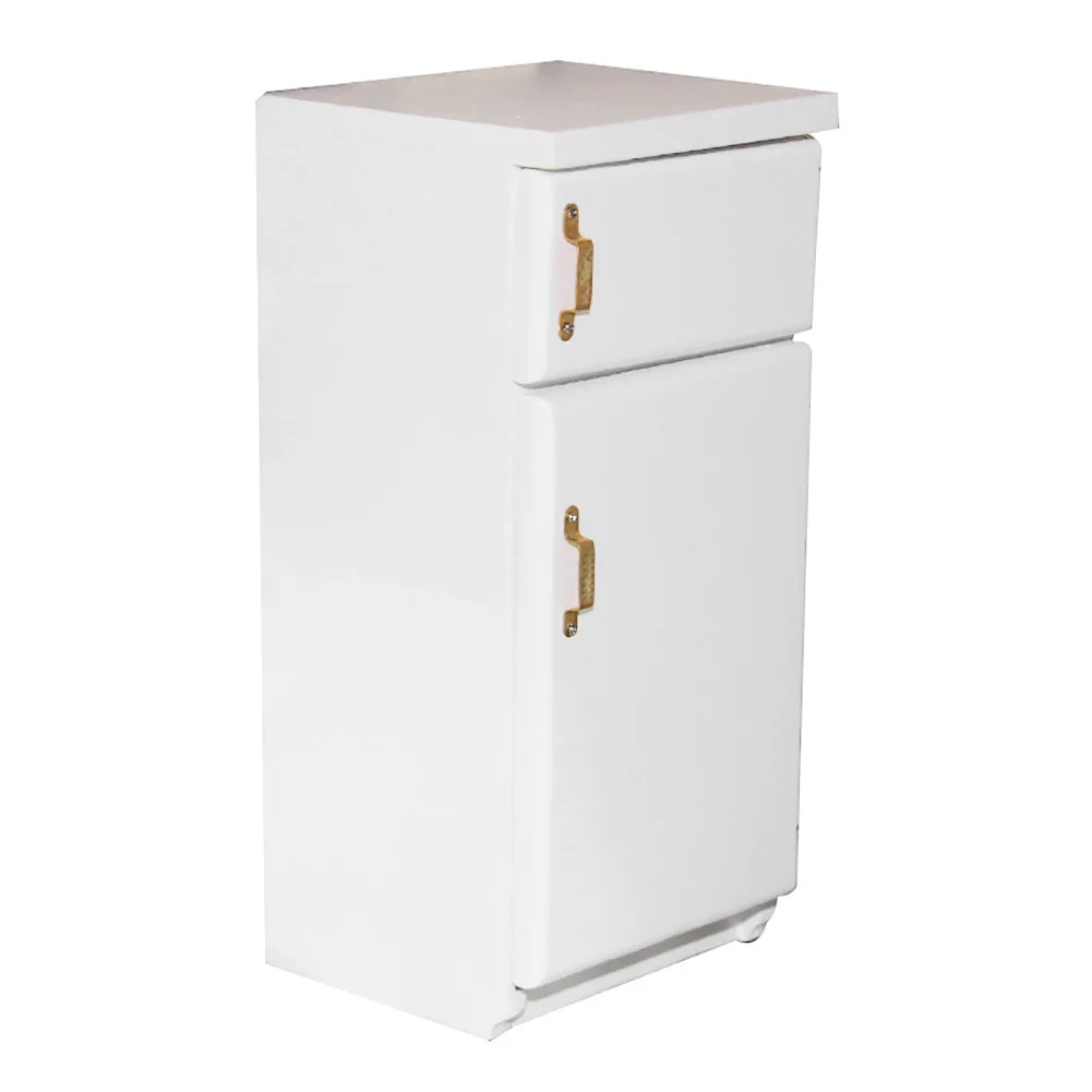 Деревянный мини-холодильник в масштабе 1/12 кукольный дом аксессуары для мебели