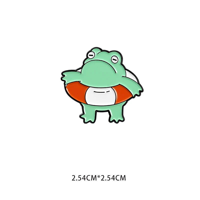 

20pcs/lot AD633 Patchfan Funny Cartoon Frog Enamel Pins Cute Brooches Lapel Pin Shirt Bag Badge Jewelry Gift