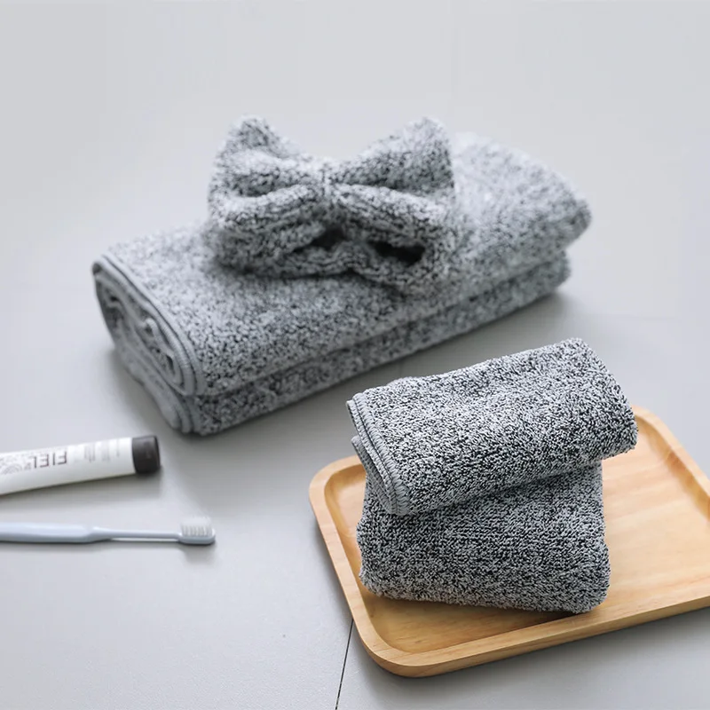 Бамбуковый уголь супер впитывающая мягкая вытирающая повязка на голову тюрбан