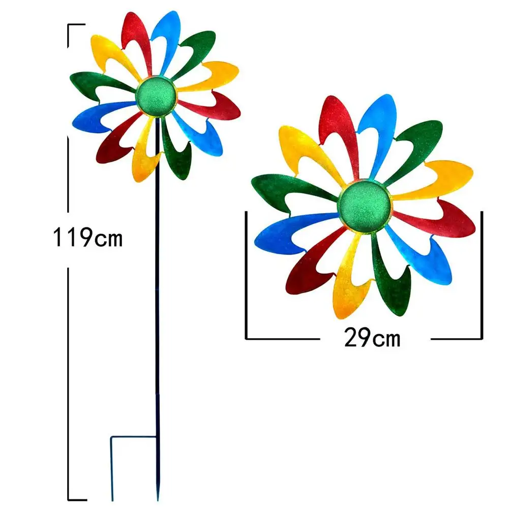 

2021 Outdoor Wind Spinner Iron Windmill Garden Decoration Yard Lawn For Outdoor Gardening Ornaments Accessories Home Decor