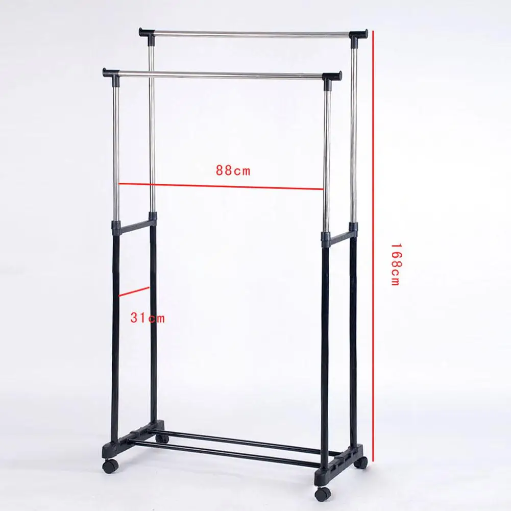 

Double Pole Standing Adjustable Stainless Steel Holder Drying Rack