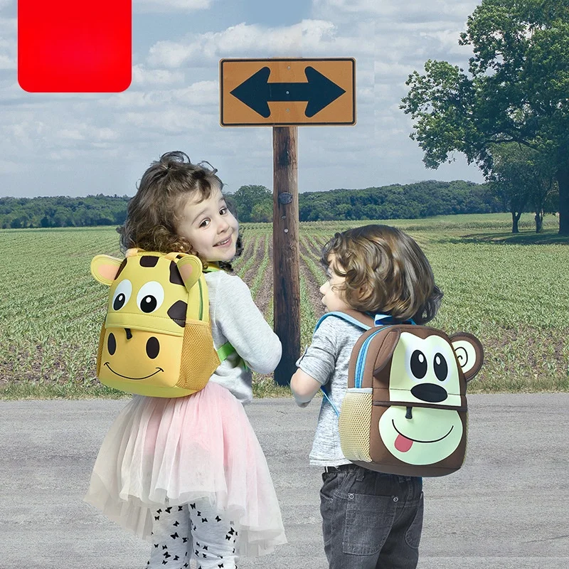 New 3D Animal Kids Backpack Brand Design Girl Boy Backpack Toddler Neoprene School Bag Kindergarten Cartoon Bag