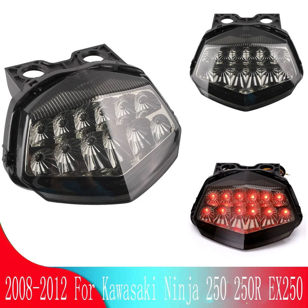 

For Kawasaki Ninja 250 250R EX250 2008 09 10 11 12 Motorcycle LED Brake Lights Stop Rear Indicators Tail Light Turn Signal Lamp