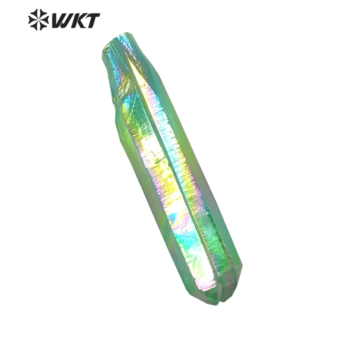 Искусственная зеленая кварцевая точка яблока ауры красивая НЕОБРАБОТАННАЯ из