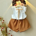 Детское платье; Сезон весна-лето; С отложным воротником для девочки, детская одежда, модная одежда для детей ясельного возраста; Одежда для маленьких девочек; Летнее платье для девочек От 1 до 7 лет