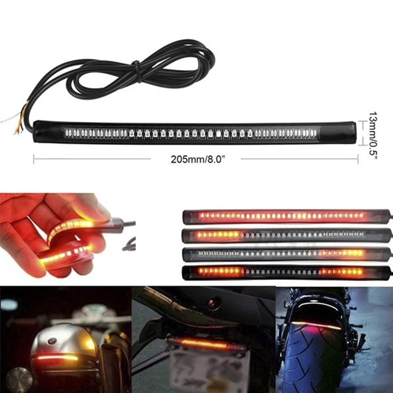 12 в 1 шт. Гибкая 48 SMD Светодиодные ленты мотоциклетные задние светильник мягкие