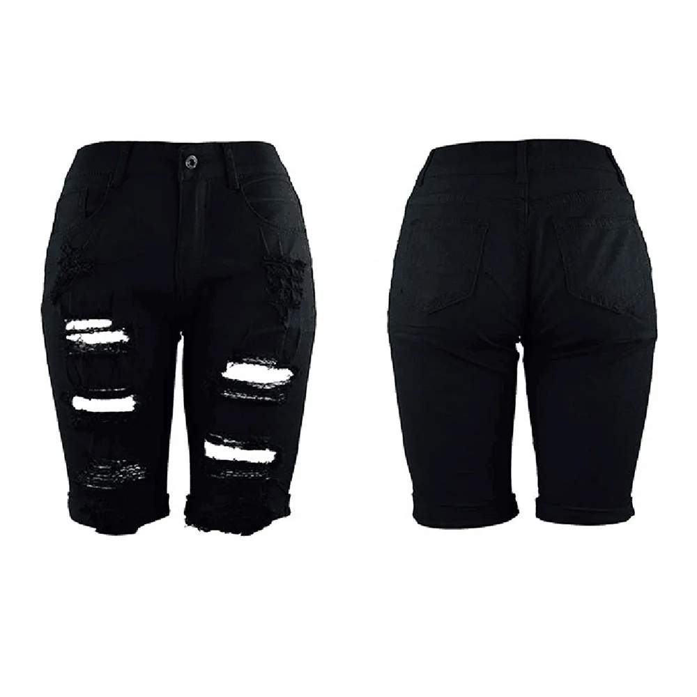 Новинка 2020 синие и черные джинсовые брюки женские эластичные рваные Узкие