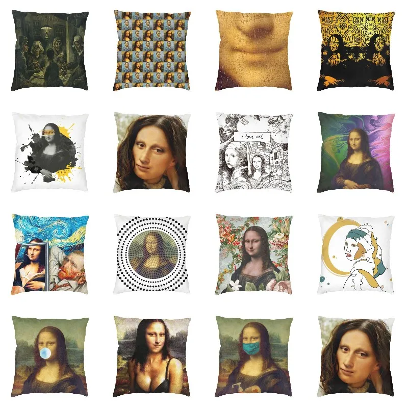 

Girl With Pearl Earring Cushion Cover 40x40 Decoration 3D Print Art Lover Van Gogh Throw Pillow Case For Sofa Cover