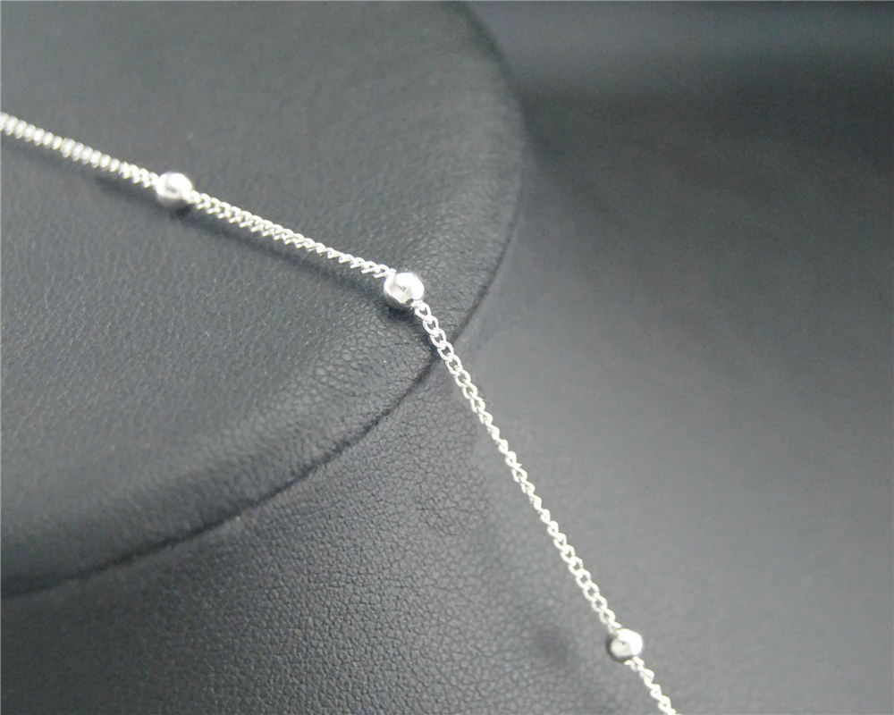 Фабрика 16 футов Серебряный цвет латунь Снаряженная Цепь с 3 мм шариком из бисера