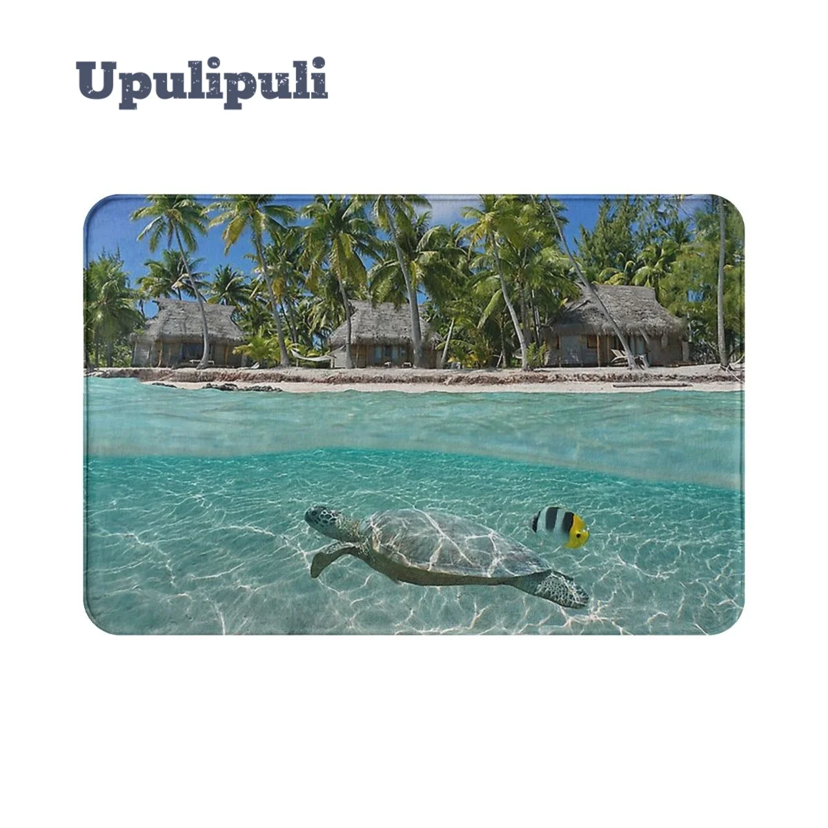 Мягкий коврик для подводного плавания с изображением тропического берега и