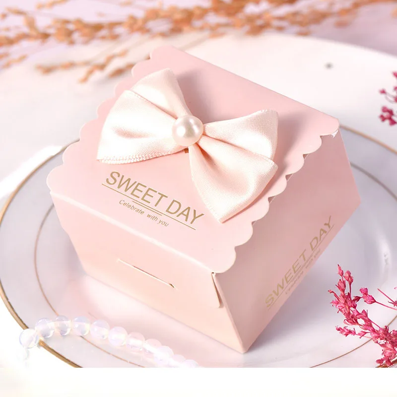 Бумажные коробки для конфет принцесса розовый свадебный подарок коробка
