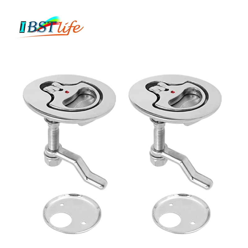 

2 PCS Marine Grade SS316 Cam Latch Flush Pull Hatch Deck Latch Lift Handle with Back Plate Boat Hardware Accessories