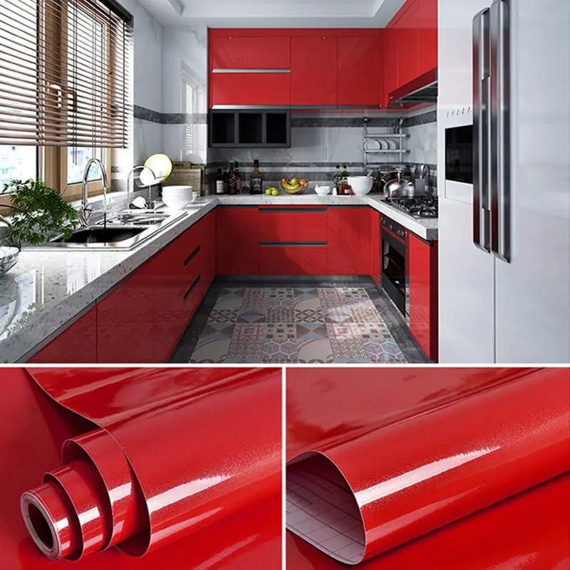 

Classic DIY Self-Adhesive Peel & Stick in Rolls Waterproof Wallpaper Furniture Films PVC Oil-proof Wall Stickers Kitchen Cabinet