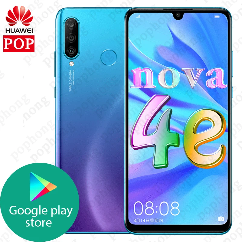 Смартфон huawei P30 lite Nova 4E 6 15 дюйма 4 ГБ/6 ГБ 128 Kirin 710 Восьмиядерный отпечаток пальца