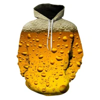 3d printing funny beer pattern sweatshirt hoodie unisex sweatshirt hip hop streetwear 2021 men and women hooded jacket 2021