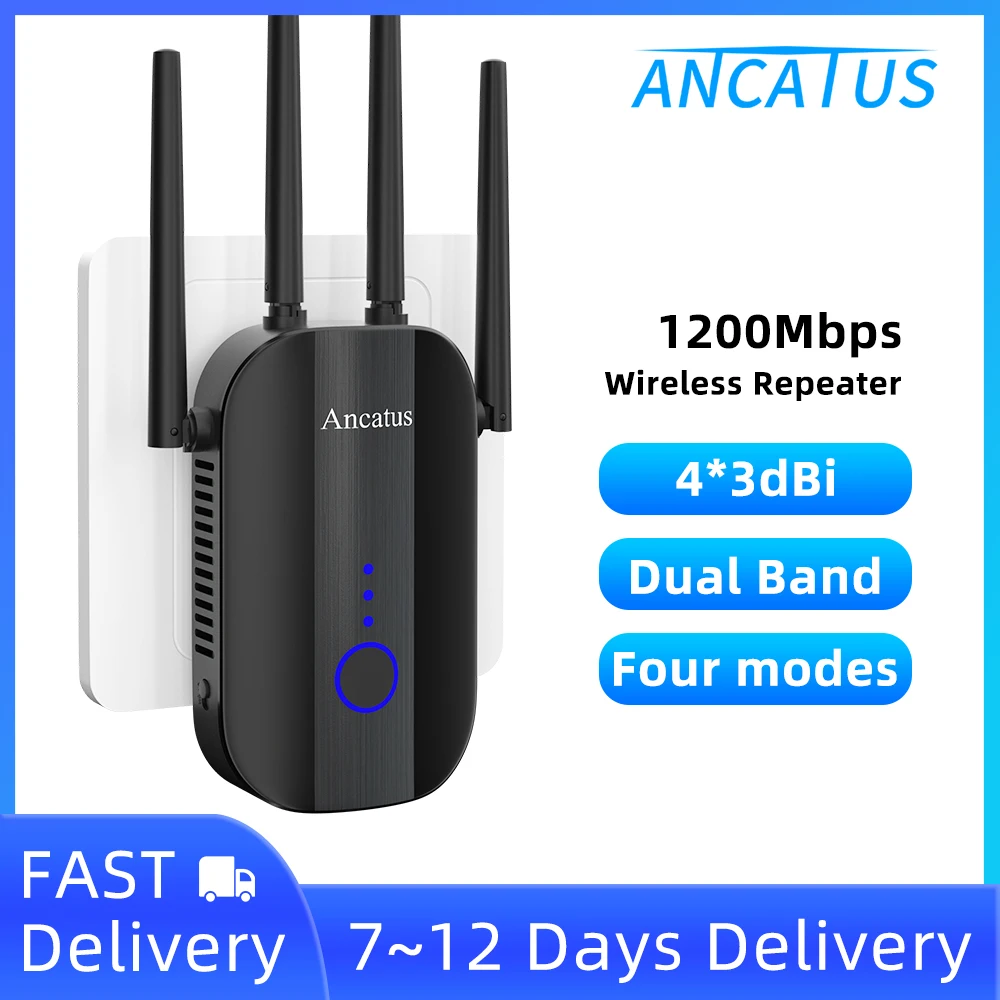 

ANCATUS A2 AC1200 Wifi Repeater 5g Powerful Router 5ghz Signal Amplifier Wireless Extender 802.11ac