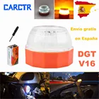 Светодиодный сигнальный фонарь CARCTR V16, аварийное освещение, предупреждающие огни, магнитный кронштейн, 9 В, 3 Вт, мигающий свет, светодиодная лампа
