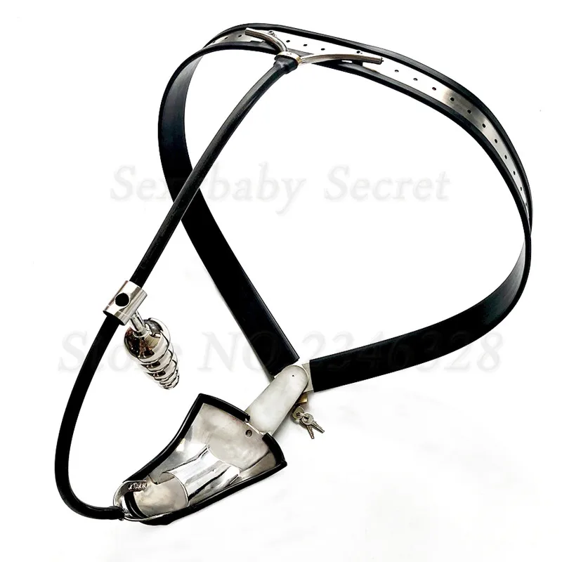 Мужское нижнее белье из нержавеющей стали Пояс верности с анальными бусинами