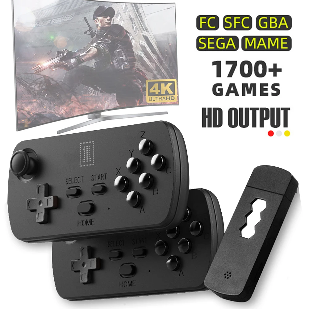 Игровая Ретро консоль Data Frog 4K TV 1700 + игры для FC/SFC/GBA/SEGA/MAME HD Беспроводная ручная