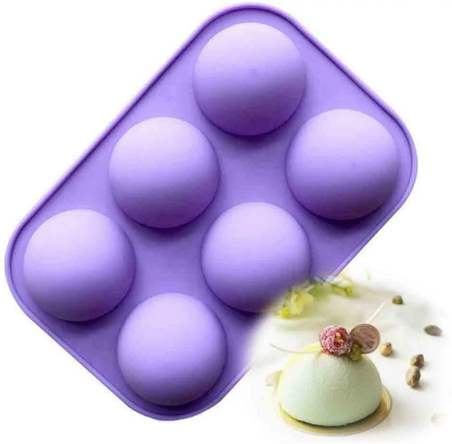 Полукруглая силиконовая форма для выпечки шоколада 2 шт. 6 ячеек| |