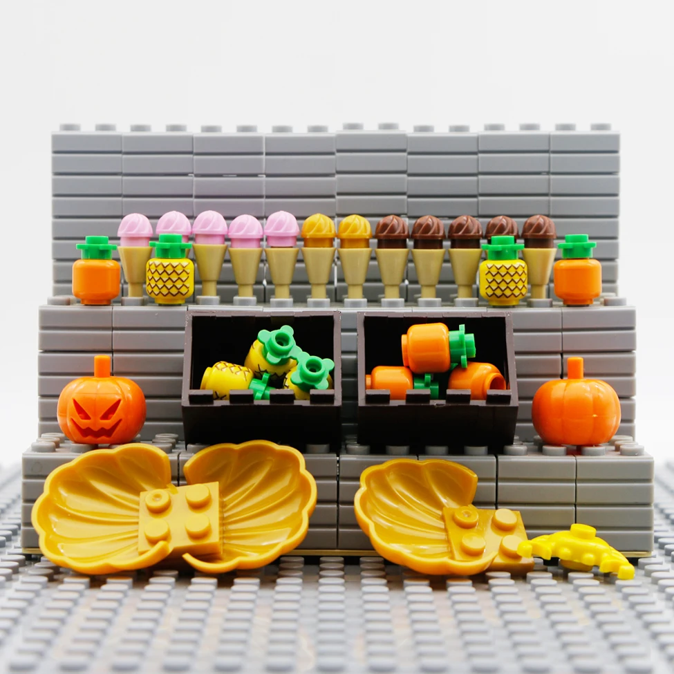 Искусственная еда лед ананас тыква Морская ракушка игрушки друзья кухня MOC