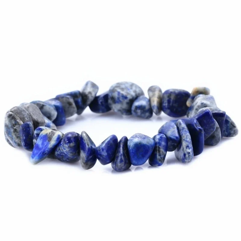 Натуральный Лазурит камни бисер браслет неправильный гравий кварцевый