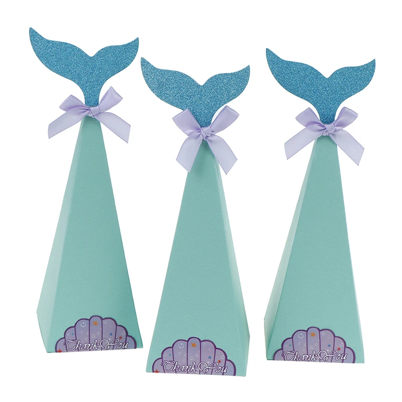 

10Pcs Mermaid Gift Boxes Sweet Paper Candy Box Mermaid Birthday Party Decoration