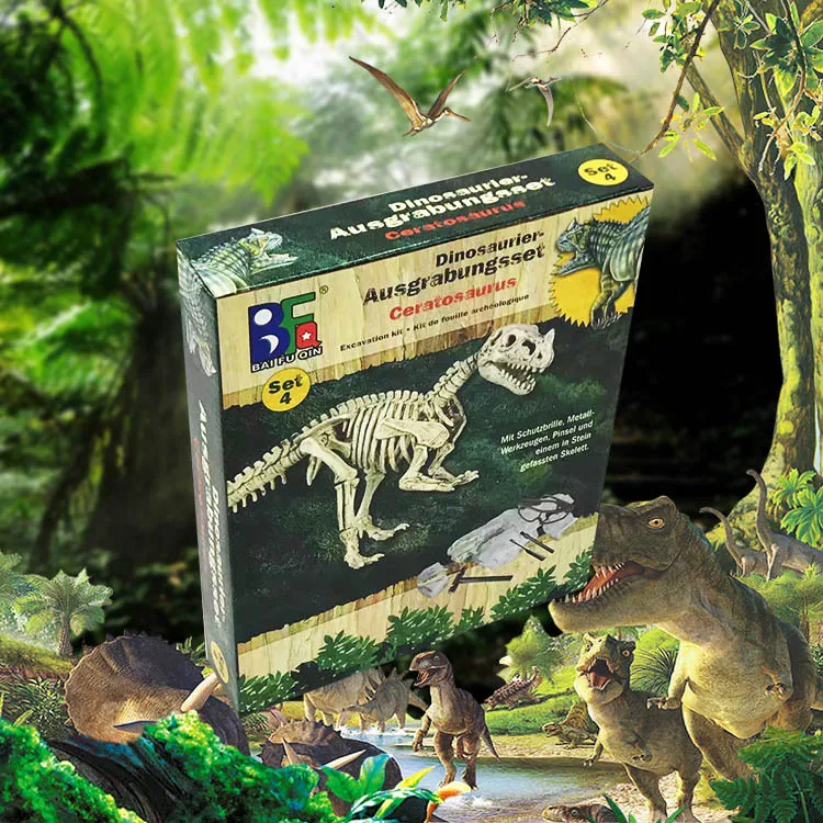 Nose horn Dinosaur Excavation Kit Simulation Archaeology Digging Up Fossils Toy Model Children Learning Educational | Игрушки и хобби