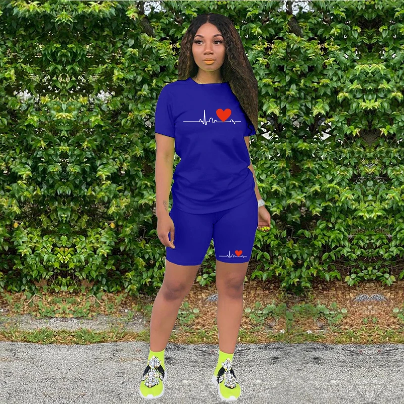 

Женский комплект из двух предметов, летний пуловер с коротким рукавом и О-образным вырезом + шорты, повседневные джоггеры, велосипедные шорт...