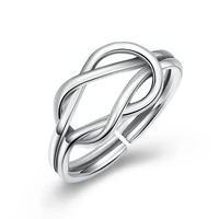 real silver 925 thai silver concentric knot ring band retro weave braid cross link chain s925 ring bands jewelry hy