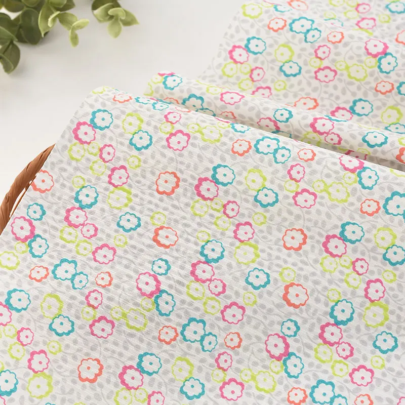 

50*142cm Small Dough Fabric Pure Cotton Fresh Small Flower Jacquard Cloth Dress Skirt Children's Clothing Handmade DIY Fabric