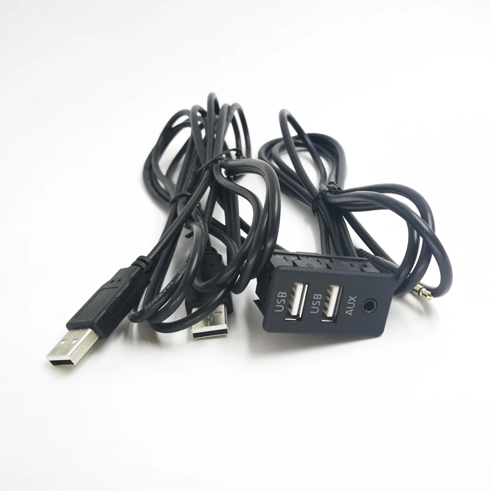 Biurlink стильные автомобильные аксессуары AUX USB для автомобиля лодки мотоцикла двойной USB интерфейс 3,5 мм AUX зарядный удлинитель