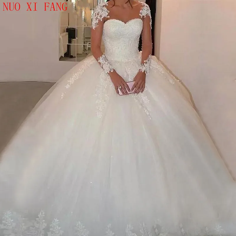Vestidos De Noiva 2022 Custom Made Long Sleeves Wedding Dresses Ball Gowns robe de mariage Modest Beautiful Dress Bridal Gowns