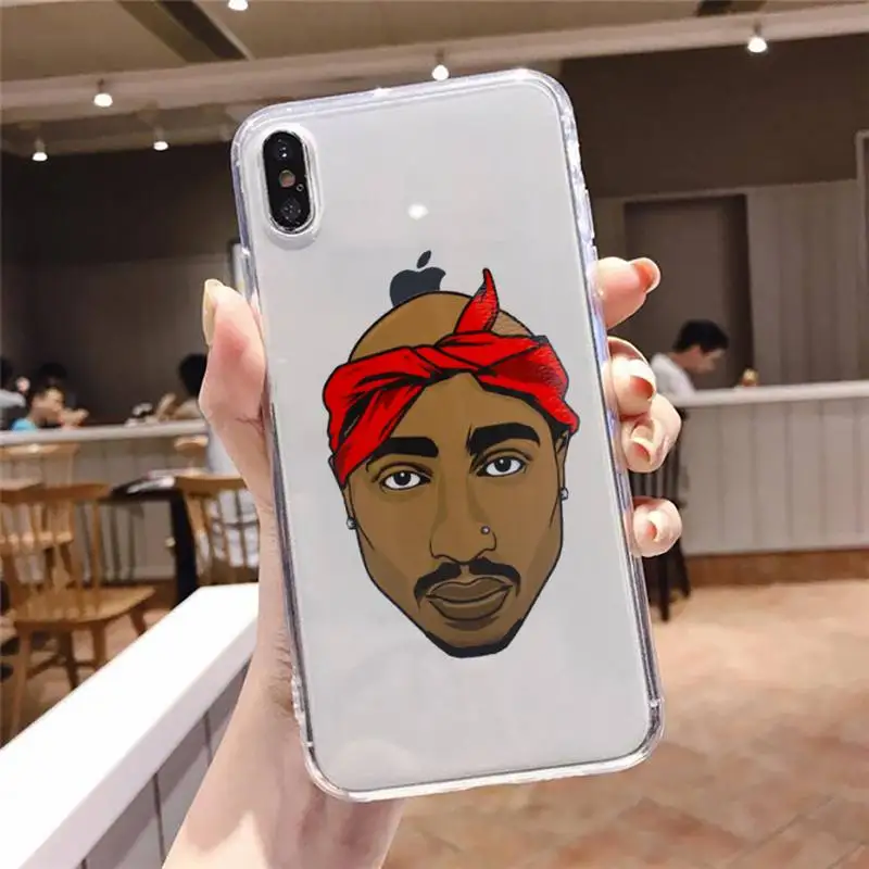 

Rapper 2Pac Makaveli Tupac Amaru Shakur Phone Case Transparent soft For iphone 5 5s 5c 6 6s 7 8 11 12 plus mini x xs xr pro max