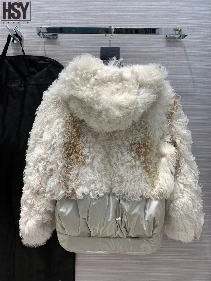 【HSY】2019 Осень Зима Новое Женское пуховое пальто большая Кепка спущенное плечо