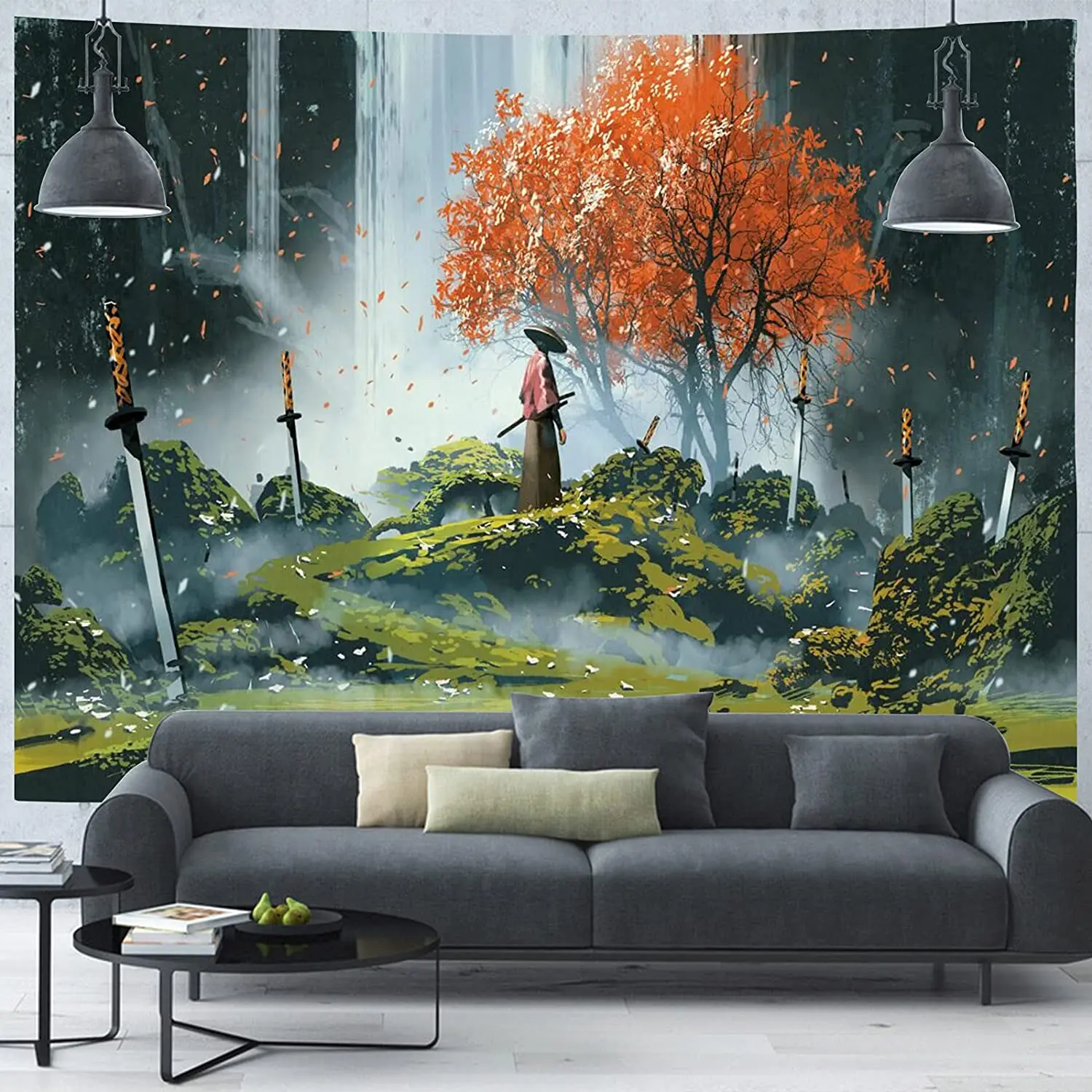

Japanese Samurai Warrior Wall Art Sword Posters Wall Art Hanging Cool Anime For Bedroom Aesthetic Living Room Decor Vinyl Backdr