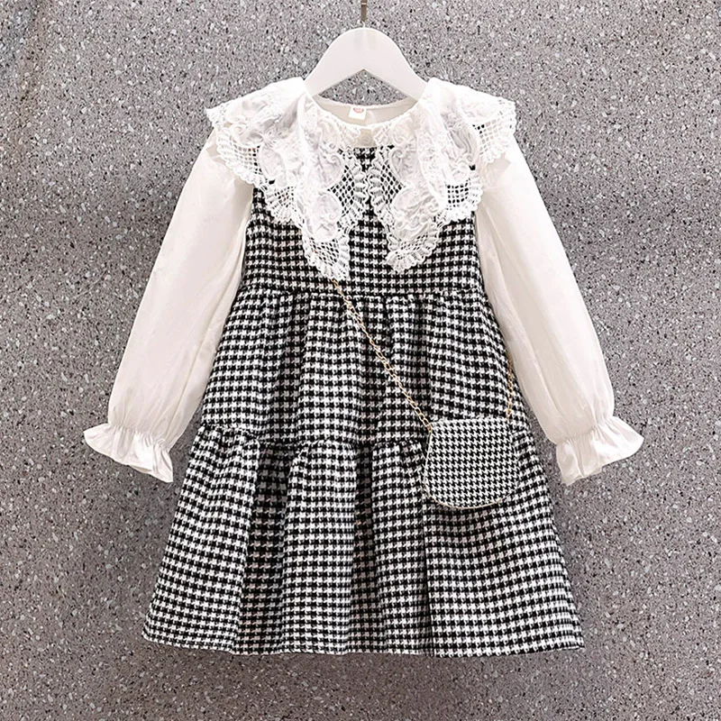 

Комплект детской одежды, рубашки и платья в клетку, 2 шт., наряды для девочек, осенняя одежда для подростков, модель 2021 года