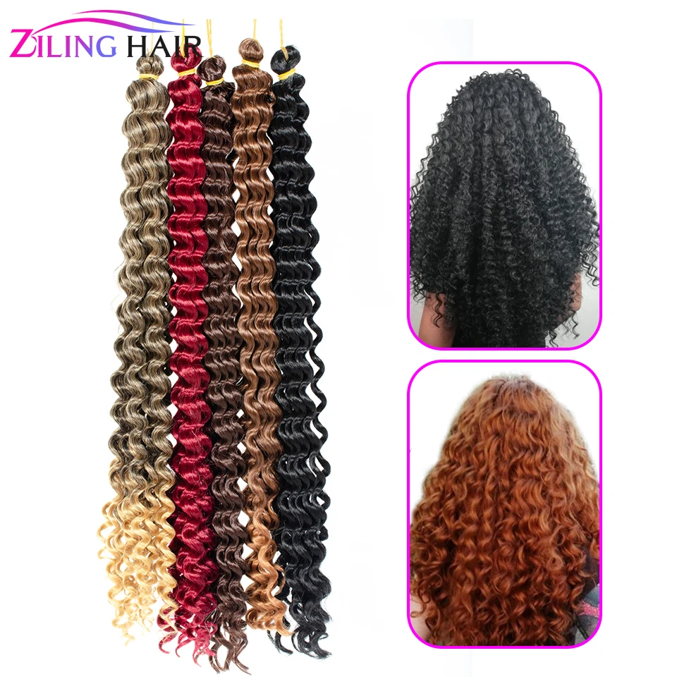 Синтетический Омбре афро поддельные водная волна кудрявые крючком плетение