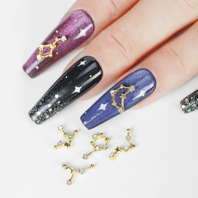 

12 Constellation Resin Metal Material Epoxy Mold Filling DIY Charm Jewelry Making Filler Nail Art Decorations