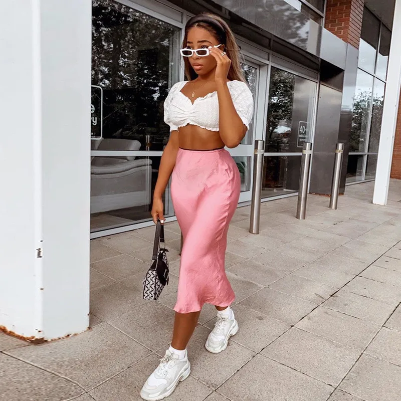 2020 женская летняя юбка Повседневная OL сексуальные юбки в горошек модная