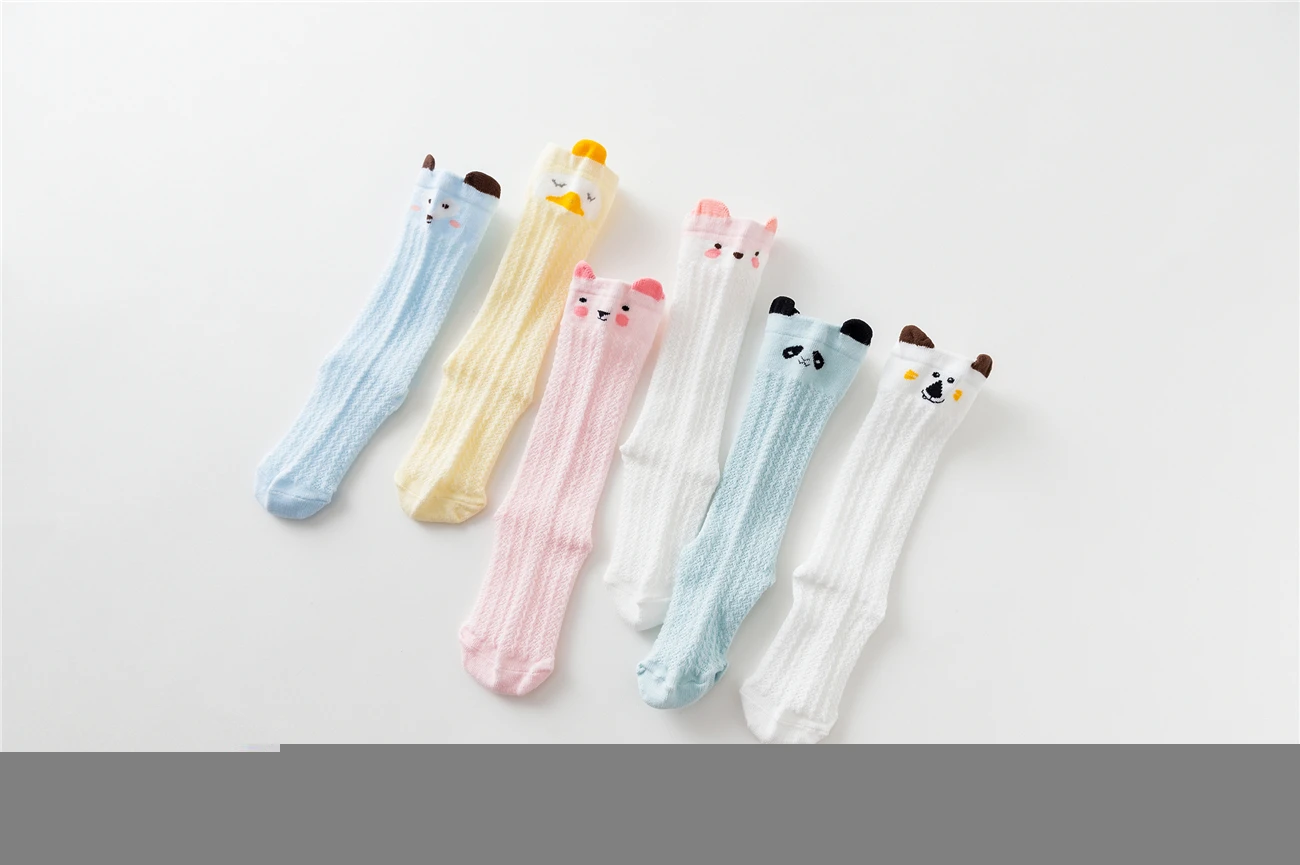 Гетры для новорожденных девочек дышащие длинные чулки с бантом и помпоном