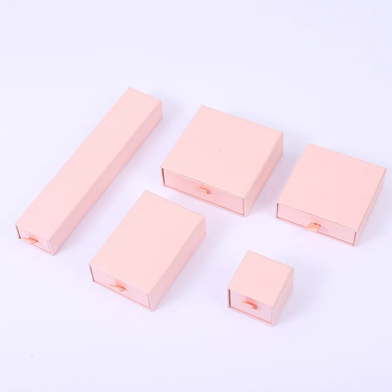 

10Pcs New Kraft Cardboard Paper Pull-out Jewelry Packaing Box For Ring Earrings Nekclace Pendant Gift Package Boxes Case
